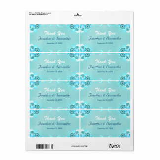Dark Aqua Blue Teal Floral Large Wedding Favour