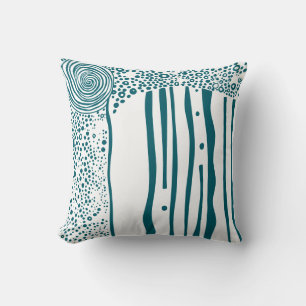 dark aqua organic flow modern rustic cushion
