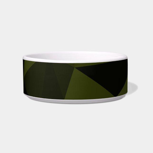 Dark army green black geometric mesh pattern cool  bowl (Front)