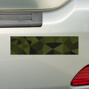 Dark army green black geometric mesh pattern cool  bumper sticker