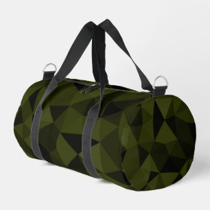 Dark army green black geometric mesh pattern cool  duffle bag