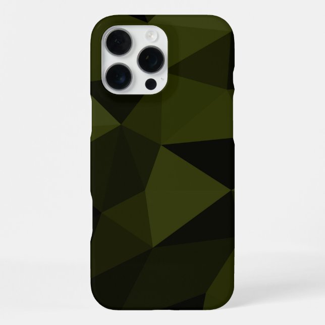 Dark army green black geometric mesh pattern cool  iPhone case (Back)