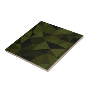 Dark army green black geometric mesh pattern cool  tile