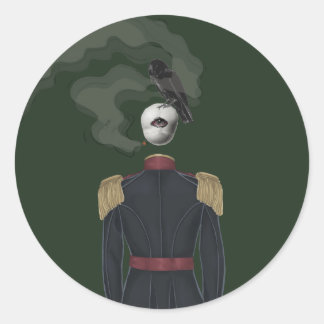 dark art collage art with background classic round sticker