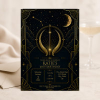 Dark Art Deco Taurus Zodiac 30th Birthday