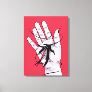 Dark Art - Hand With Monster - Red Black Gothic Canvas Print