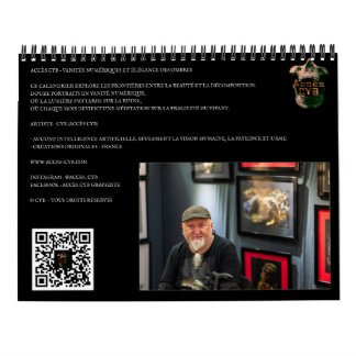 Dark Art Wall Calendar - Vertical Format