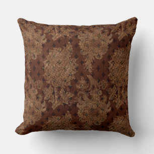 Dark Autumn Damask Cushion