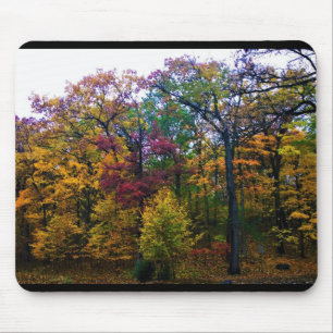 Dark Autumn Forest Mouse Pad