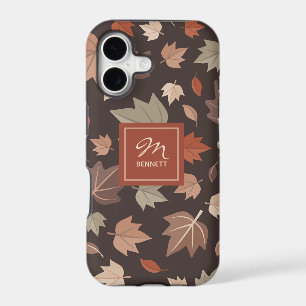 Dark Autumn Leaves Monogram Personalised