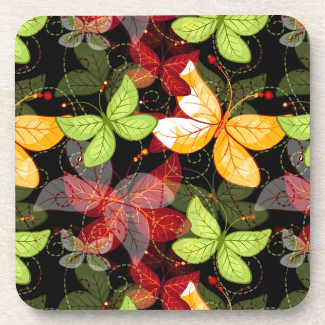 Dark Autumn Pattern Coaster (Front)