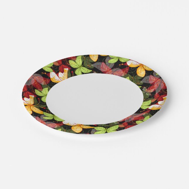 Dark Autumn Pattern Paper Plate (Angled)