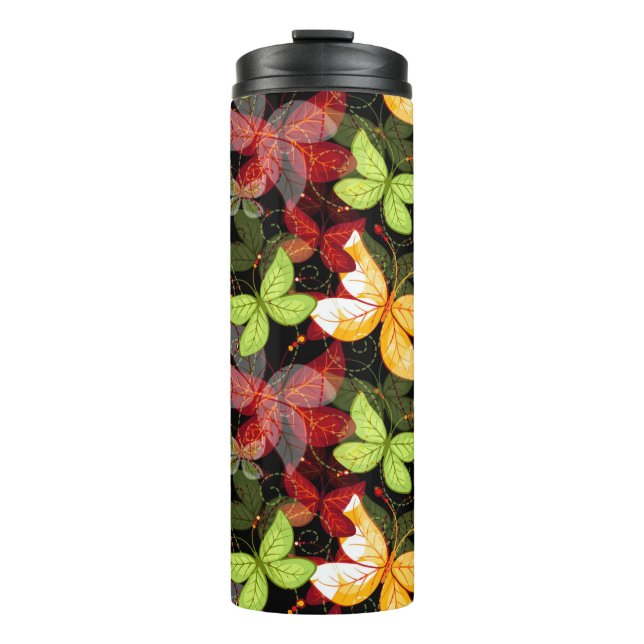 Dark Autumn Pattern Thermal Tumbler (Front)
