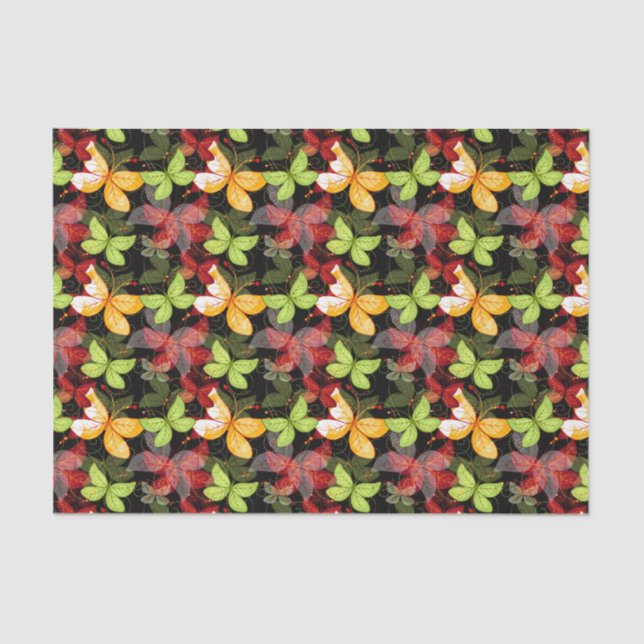 Dark Autumn Pattern Tissue Paper (Front)