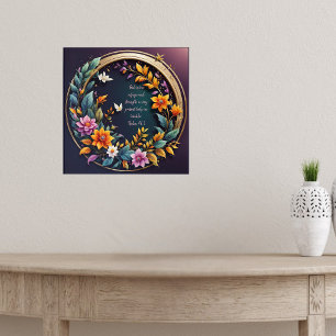 Dark Background Floral Frame Bible Verses Poster