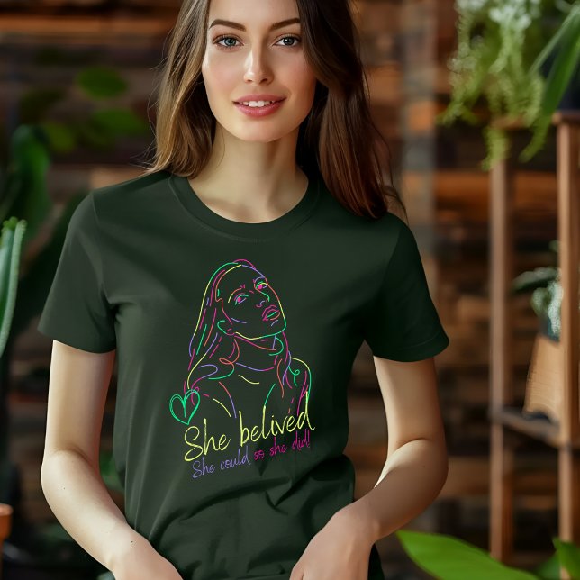 Dark Background Neon Creative Motivation T-Shirt (Creator Uploaded)