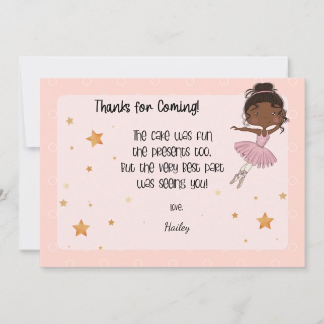 Dark Ballerina Thank You Card (Front)