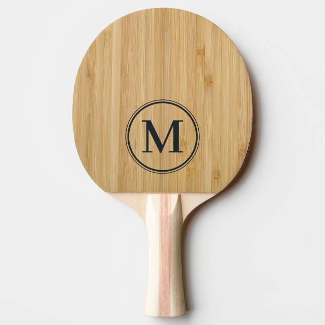 Dark Bamboo Monogram Ping Pong Paddle (Back)