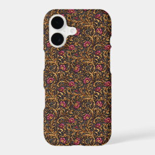 Dark Baroque Floral with Gold Scrolls