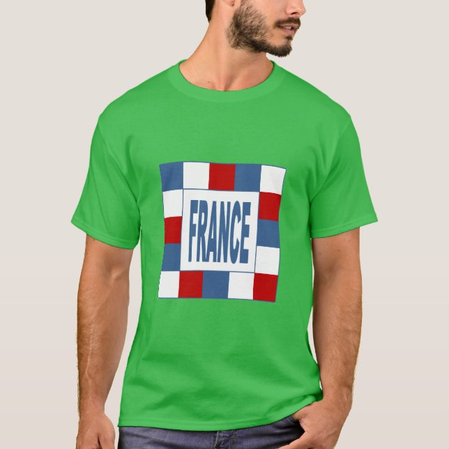 Dark basic tee-shirt green clover FRANCE T-Shirt (Front)