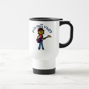 Dark Bass Guitar Girl Travel Mug