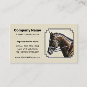 Dark Bay Trakehner Sport Horse Business Card