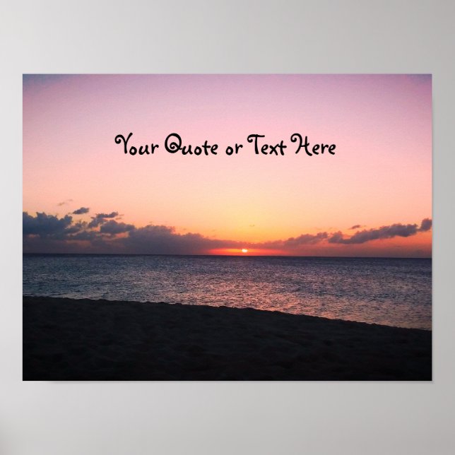 Dark Beach Sunset Poster (Front)