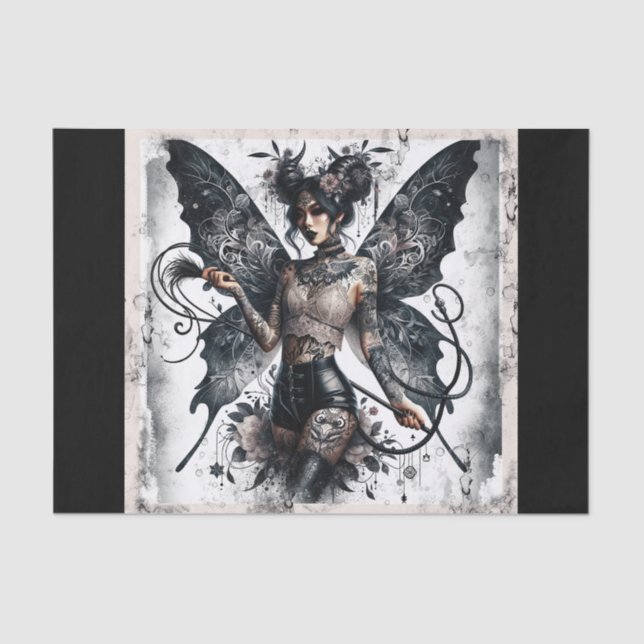 Dark Beauty Gothic Asian Fairy Tattoos & Whip Tissue Paper (Front)