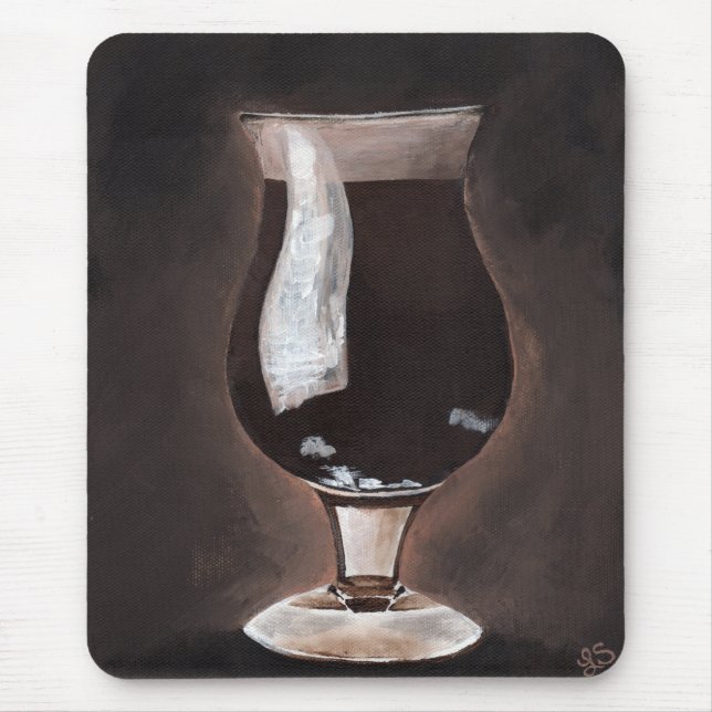 Dark Beer in Tulip Glass Porter Stout Painting Art Mouse Pad (Front)