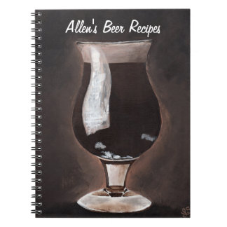 Dark Beer in Tulip Glass Porter Stout Painting Art Notebook