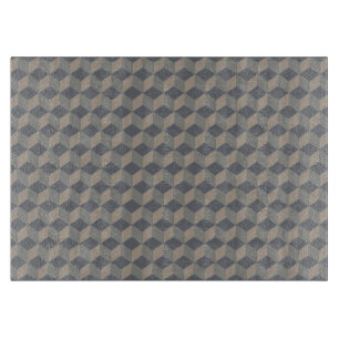 Dark Beige 3D cubes cascading Cutting Board