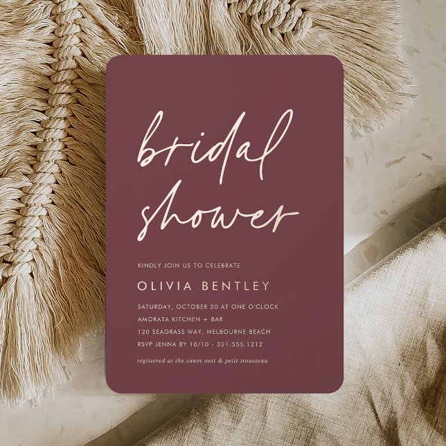 Dark Berry | Minimalist Script Bridal Shower (Creator Uploaded)