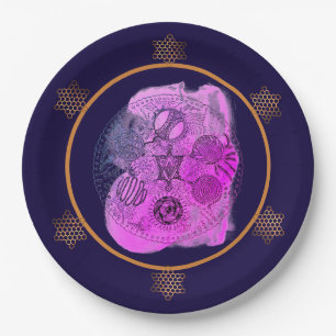 Dark Berry Wine Passover Seder Plate Paper Plates