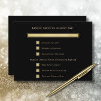 Dark Black Background Gold Menu Selection Card