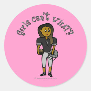 Dark Black Football Classic Round Sticker