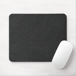 Dark Black Leather Texture Design Office Mouse Pad