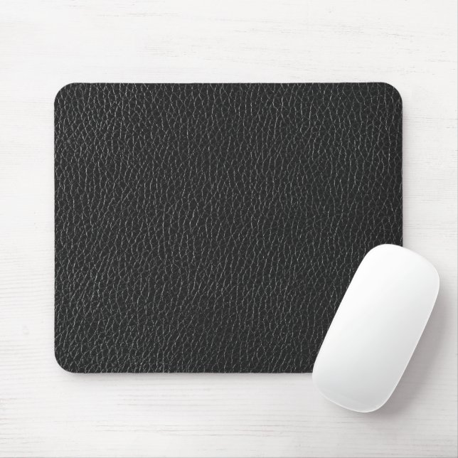 Dark Black Leather Texture Design Office Mouse Pad (With Mouse)