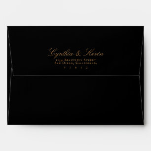 Dark Black Moody Self Addressed Wedding Envelope