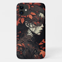 dark black orange fire anime girl bad devil