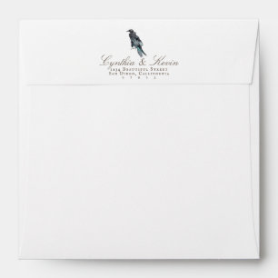 Dark Black Raven Liner Envelopes Return Address 2
