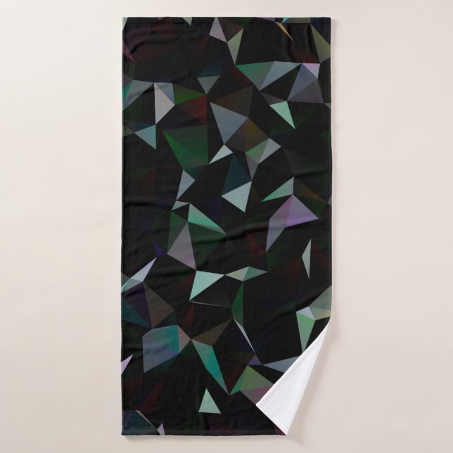 Dark Black triangle mosaic pattern. Geometric illu Bath Towel (Bath Towel)
