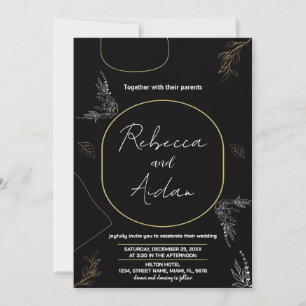 Dark Black Wedding Invitations