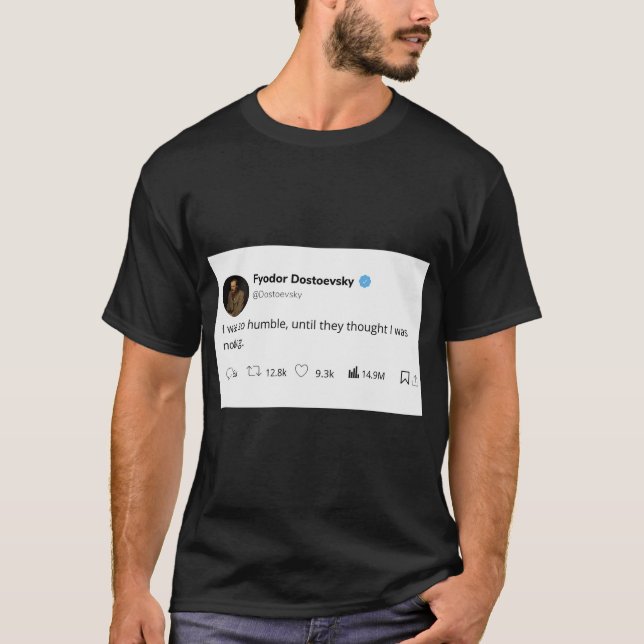 dark black white quote text  T-Shirt (Front)