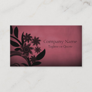 Dark Blooms Business Card, Burgundy Card