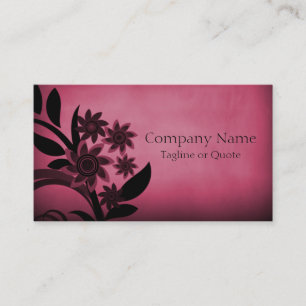 Dark Blooms Business Card, Magenta Card