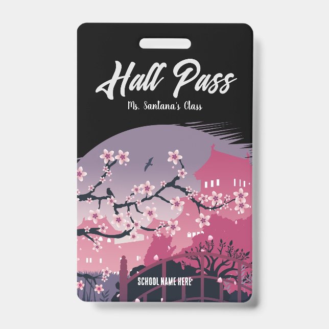 Dark Blossom Hall Pass Badge ID Badge (Front)