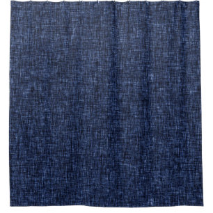Dark Blue 2 Tone Abstract Crosshatch Shower Curtain