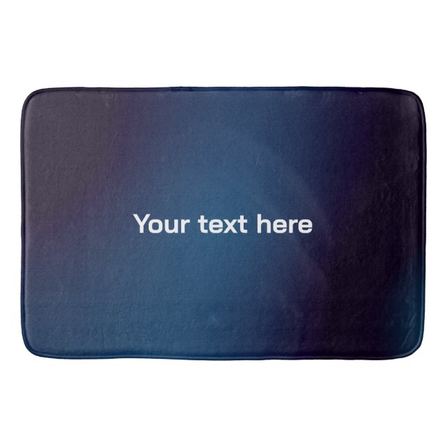 Dark Blue Abstract Pattern | Add Text Bath Mat (Front)