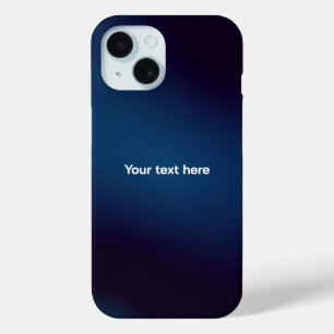 Dark Blue Abstract Pattern   Add Text iPhone 15 Case