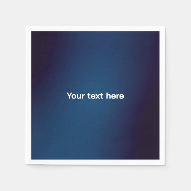 Dark Blue Abstract Pattern | Add Text Napkin (Front)